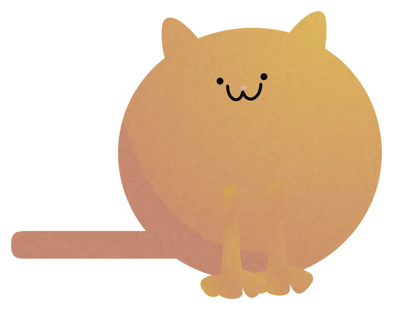 A round, golden Catto with a tiny smile